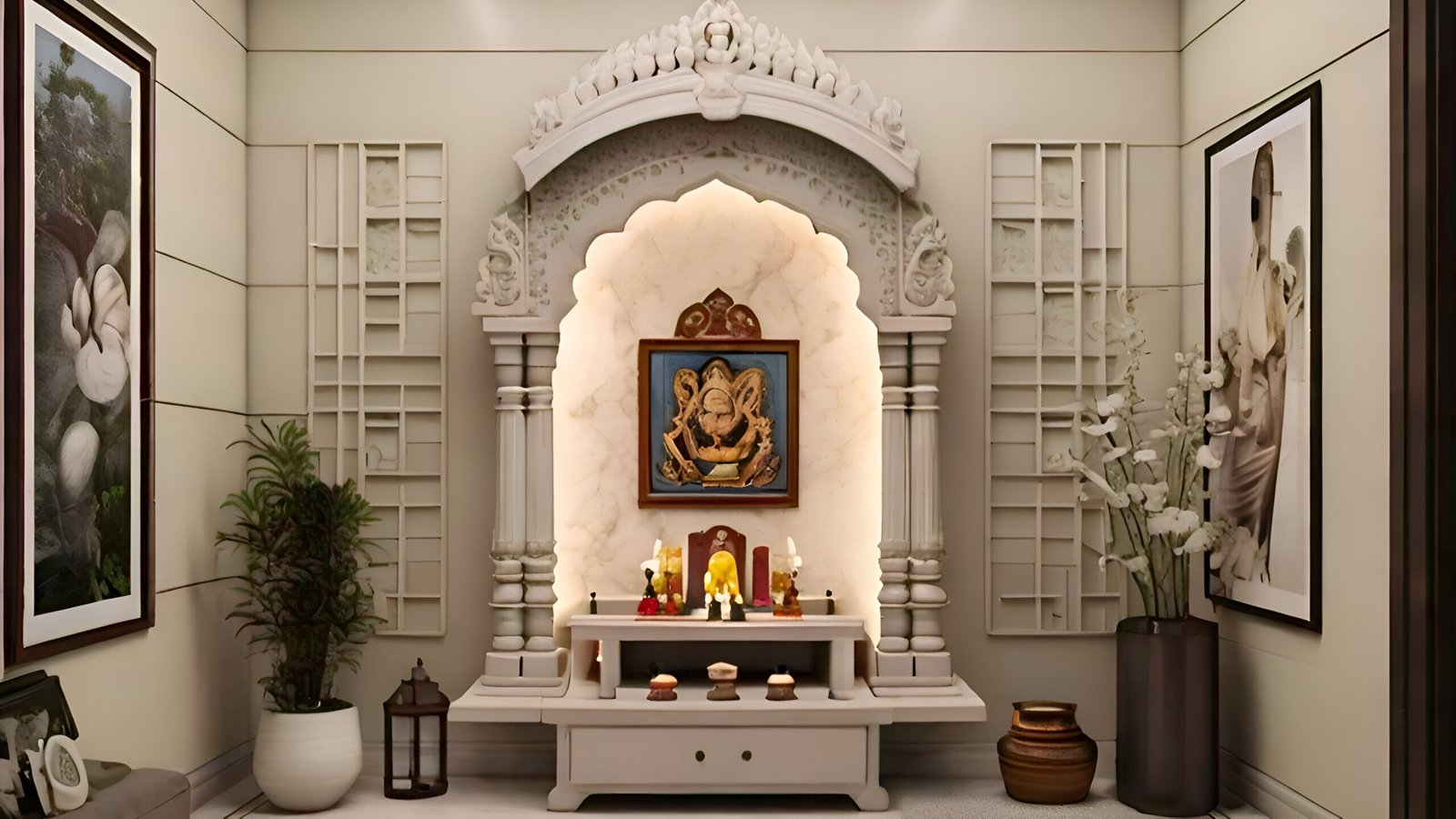 20 Stunning Marble Pooja Room Designs for Your Sacred Spaces